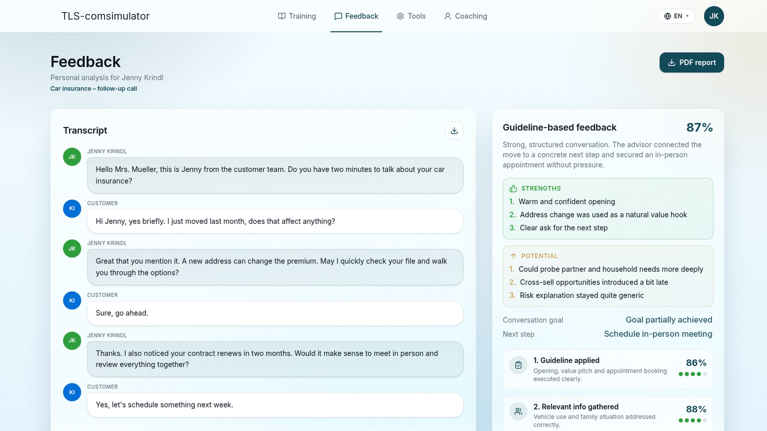 Training module overview – pick a scenario to practise